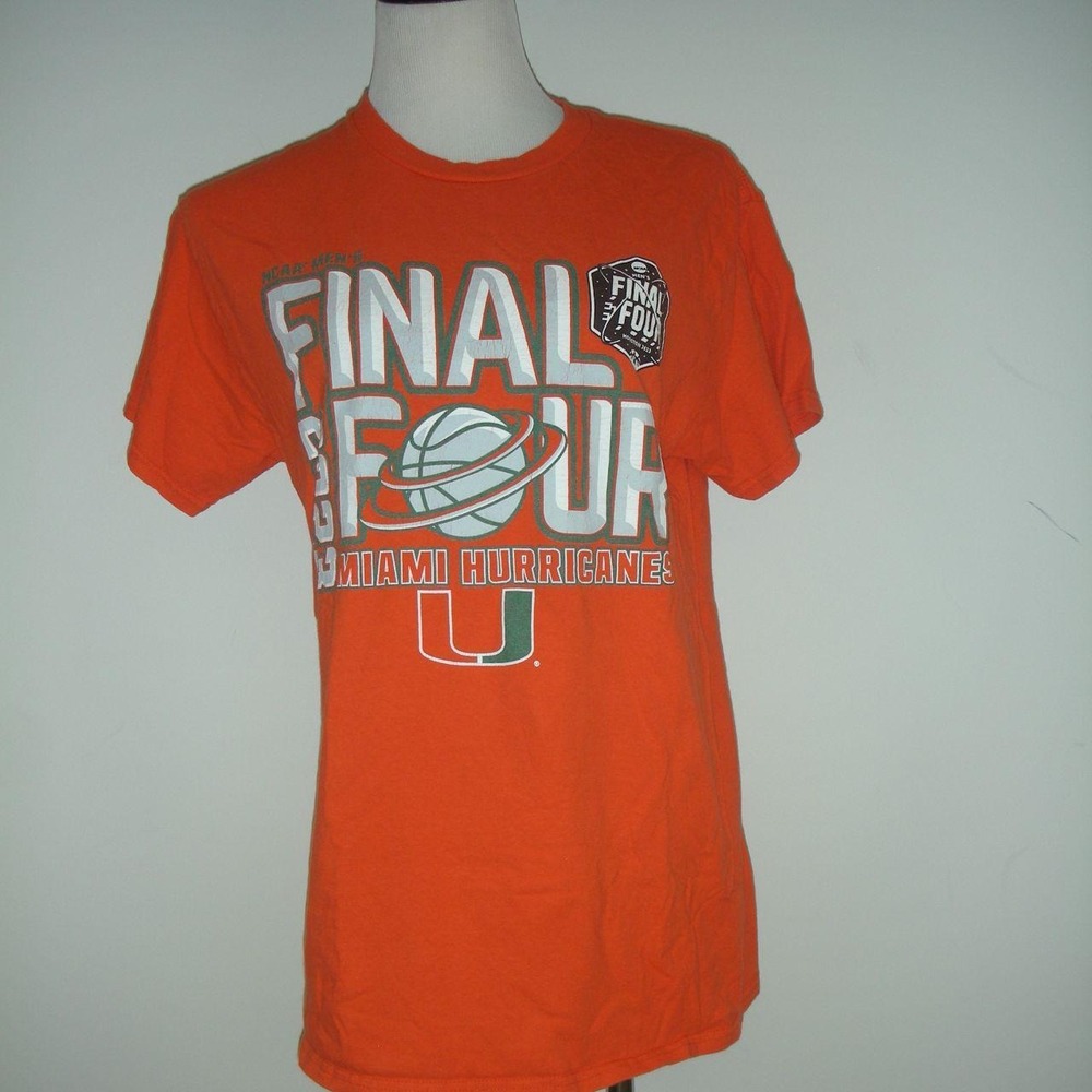 University of Miami Hurricanes Final Four basketball tee M orange‎ NCAA Y2K
